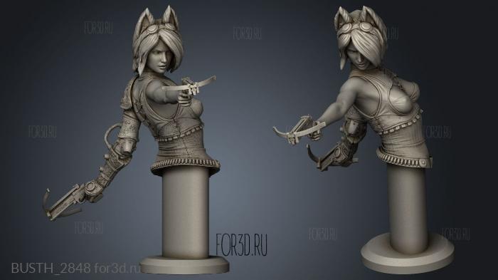 Felicia simple fox girl stl model for CNC