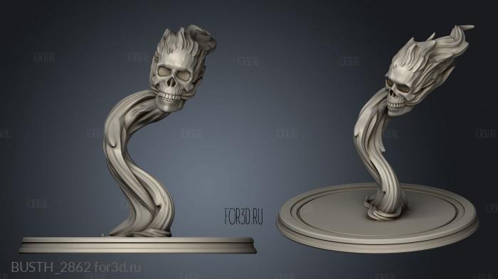 Flame Skull stl model for CNC