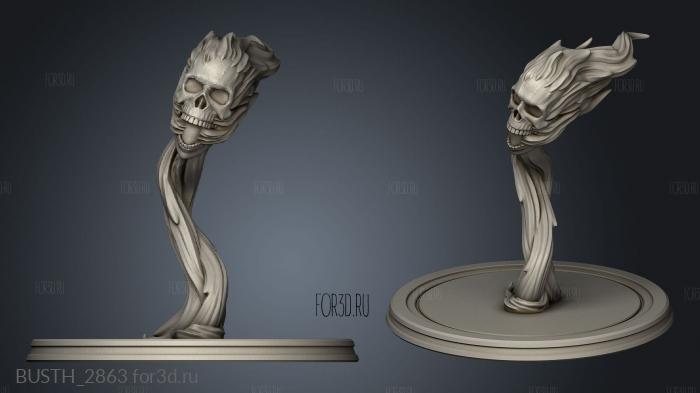 Flame Skull stl model for CNC