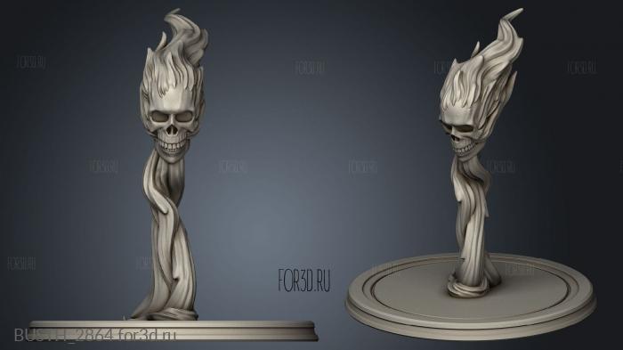 Flame Skull stl model for CNC