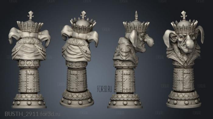 Goblin Chess King stl model for CNC