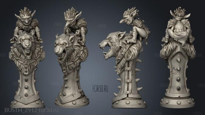 Goblin Chess Knight stl model for CNC