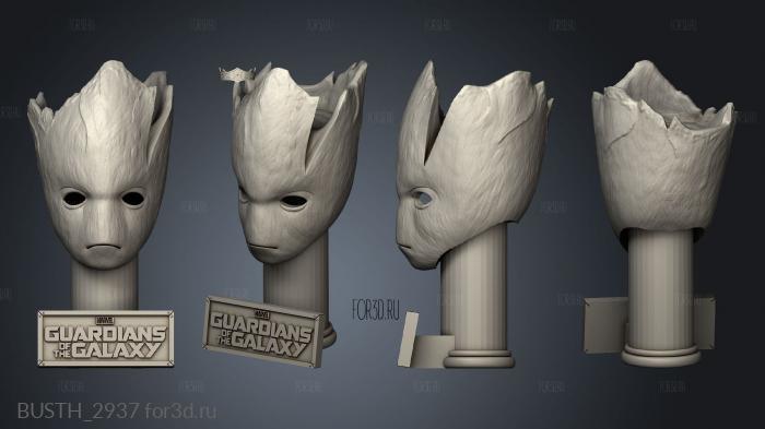 Groot Avengers Infinity War Mask stl model for CNC