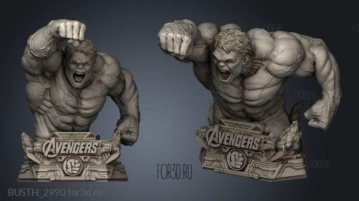 Hulk Red and One stl model for CNC