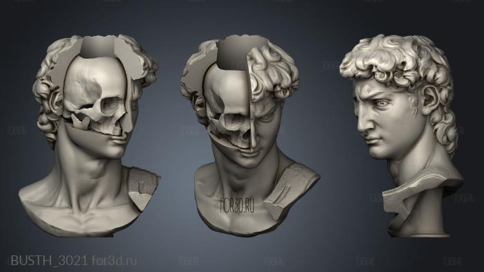 Jinx Arcane David skull pot stl model for CNC