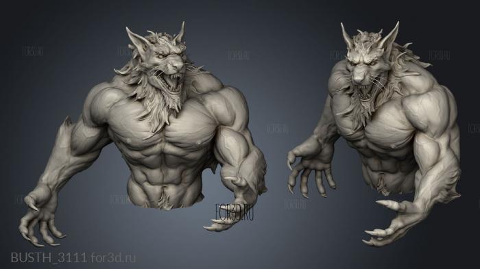 loup garou Werewolf ted stl model for CNC