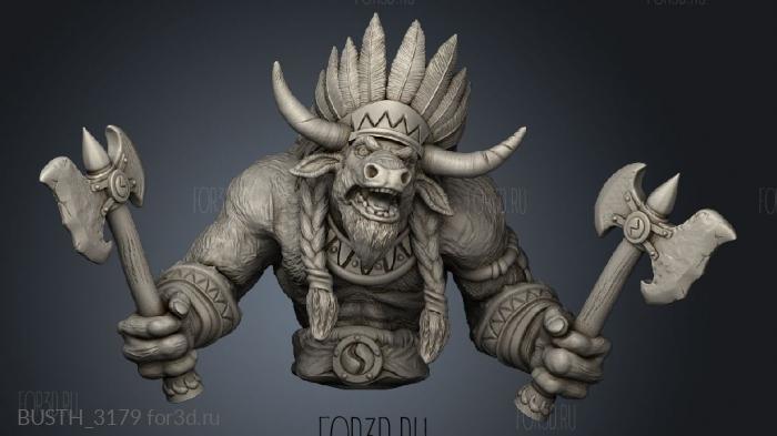 Minotaur Tribe Leader stl model for CNC