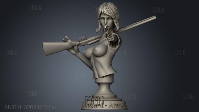 Gunslinger girl Clothed stl model for CNC