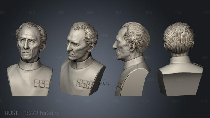 Peter Cushing as Grand Moff Tarkin stl model for CNC