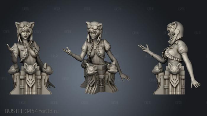 Steampunk Catwoman stl model for CNC