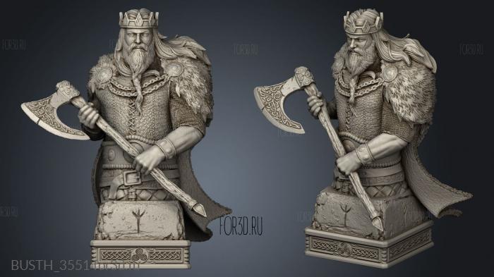 Viking Chess King stl model for CNC