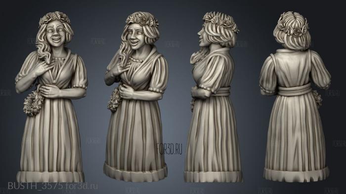 Wedding Bridesmaid stl model for CNC