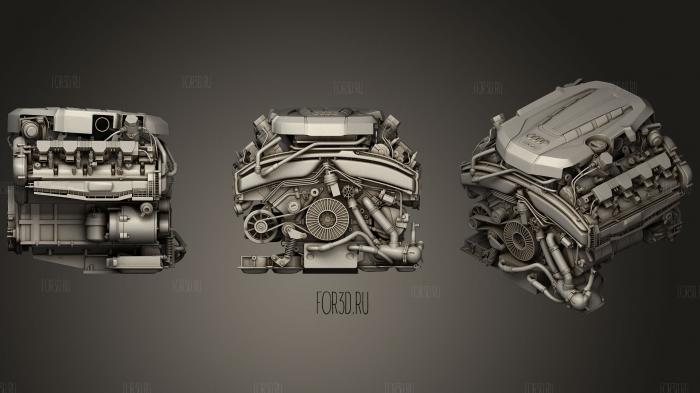 Audi S8 TFSI V8 Engine stl model for CNC