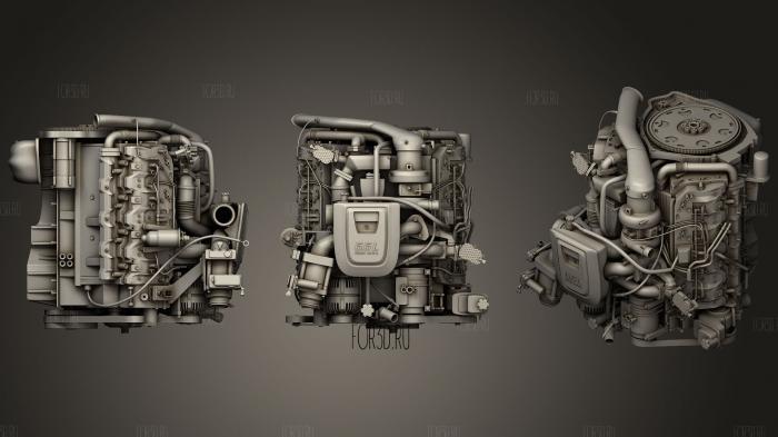 Дизельный двигатель Duramax V8 с турбонаддувом 3d stl модель для ЧПУ
