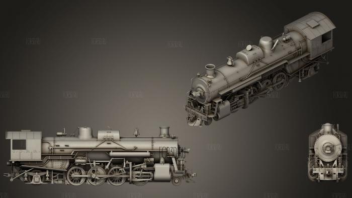 Steam Locomotive Train stl model for CNC