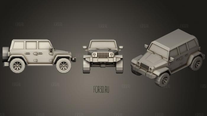 Adeventure Jeep Low Poly Adventure stl model for CNC