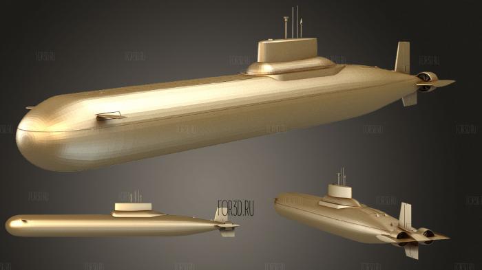 Akula class Submarine stl model for CNC