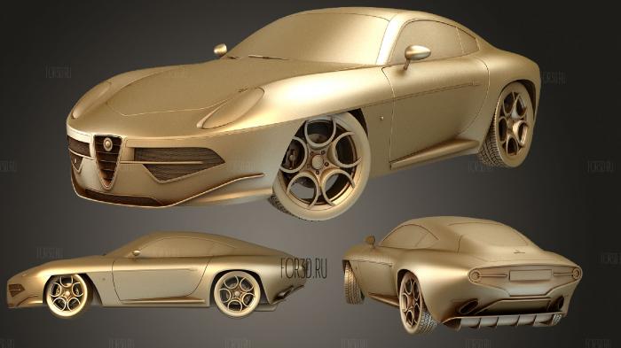 Alfa Romeo Disco Volante render stl model for CNC