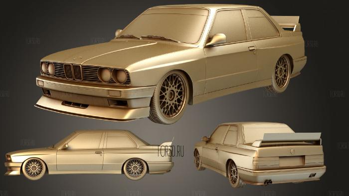 BMW 3 Series (Mk2) (E30) coupe M3 DTM 1986 stl model for CNC