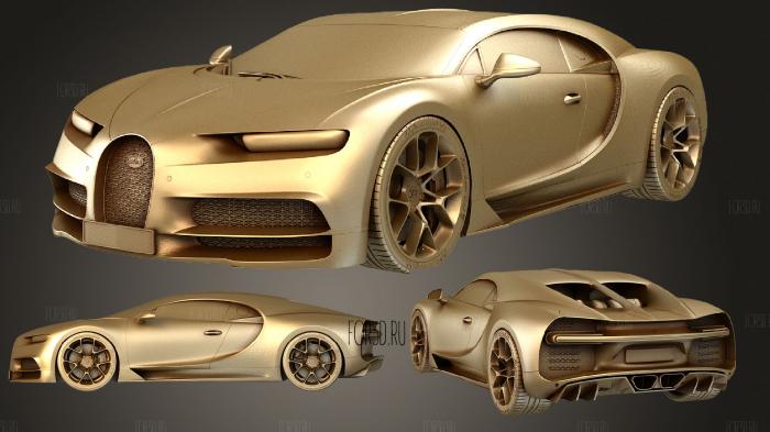 Bugatti Chiron 2017 ext high stl model for CNC