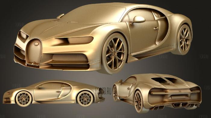 Bugatti Chiron Sport stl model for CNC