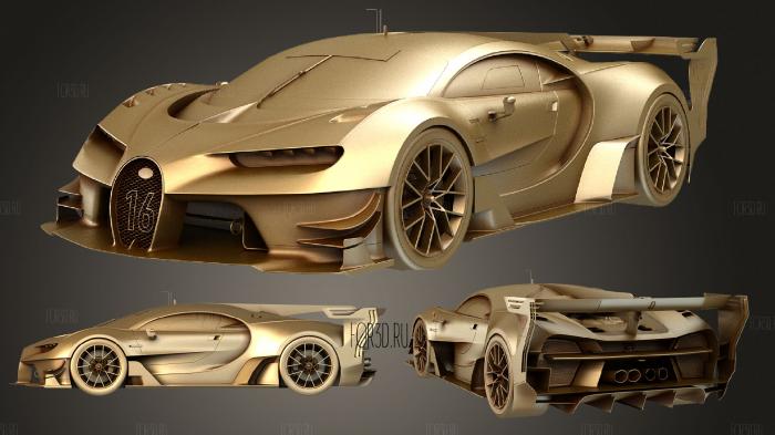 Bugatti Vision Gran Turismo Concept 2015 set stl model for CNC