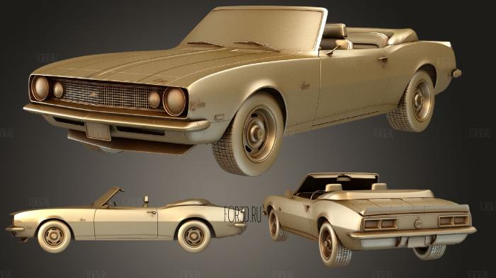 Chevrolet Camaro Z28 Кабриолет 1967 комплект 3d stl модель для ЧПУ