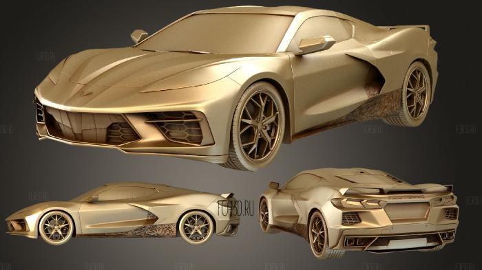 Chevrolet Corvette (Mk8) (C8) Stingray 3d stl модель для ЧПУ