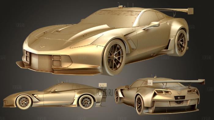 Chevrolet Corvette C7R 2015 hipoly stl model for CNC