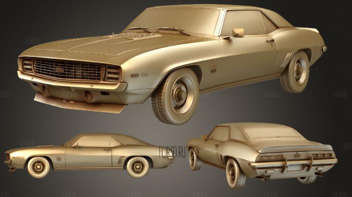 Chevrolet camaro ss 1969 3d stl модель для ЧПУ