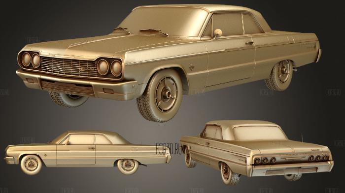 Chevy impala 1964 ss 3d stl модель для ЧПУ