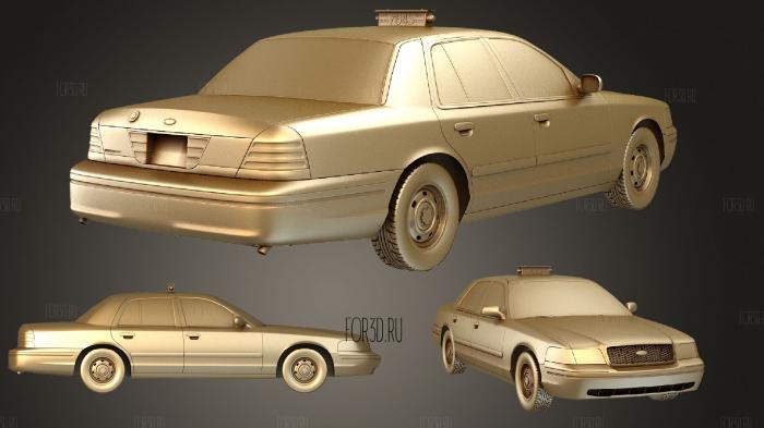 CrownVictoria New York Taxi yellow cab 1998 2001 stl model for CNC