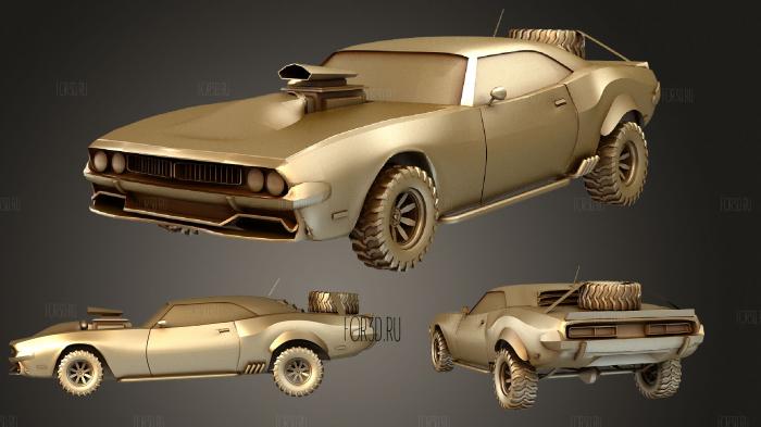 Dodge Challenger 1971 MadMax style stl model for CNC