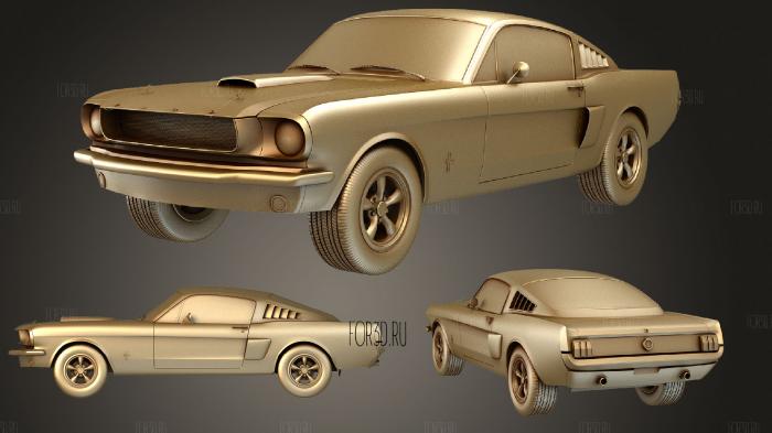 Ford Mustang (Mk1) фастбэк 1965 3d stl модель для ЧПУ