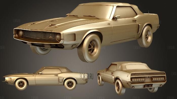 Ford Mustang (Mk1) Shelby GT500 convertible 1969 3d stl модель для ЧПУ