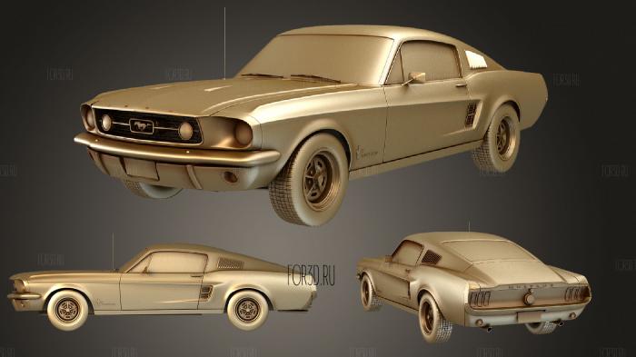 Ford Mustang Fastback 1967 комплект 3d stl модель для ЧПУ