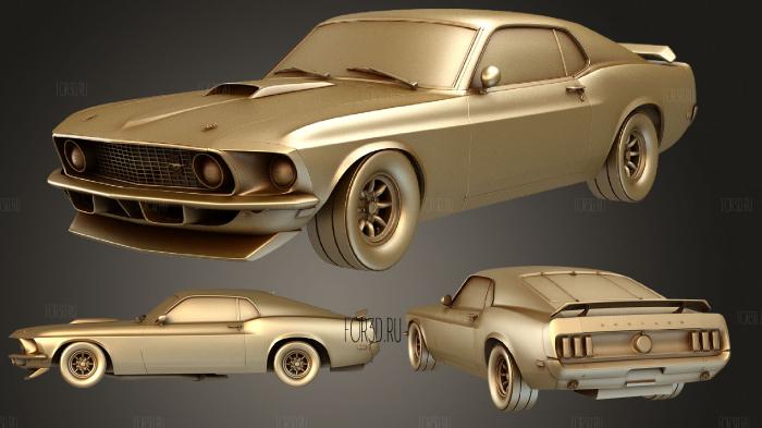 Ford Mustang John Bowe 1969 3d stl модель для ЧПУ
