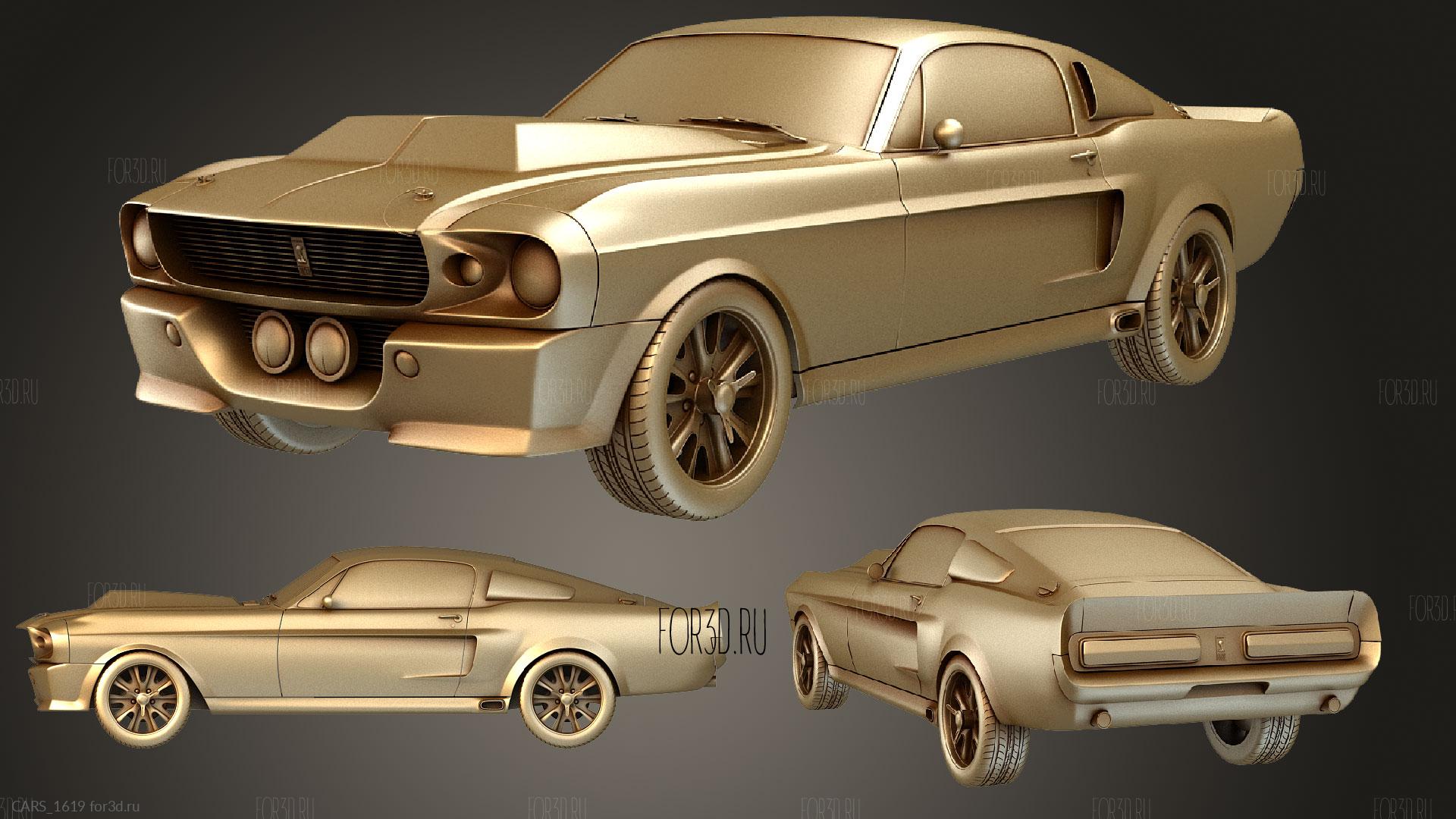 Ford Mustang Shelby GT500 Элеонора 1967 - 3d stl модель для ЧПУ