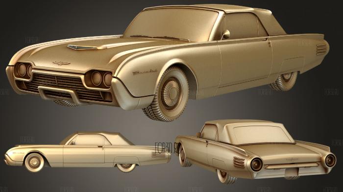 Ford Thunderbird coupe 1961 stl model for CNC