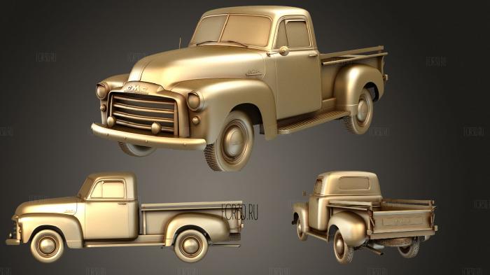 GMC 9300 Pickup Truck 1952 stl model for CNC