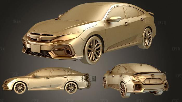 Honda Civic Si Sedan 2020 3d stl модель для ЧПУ