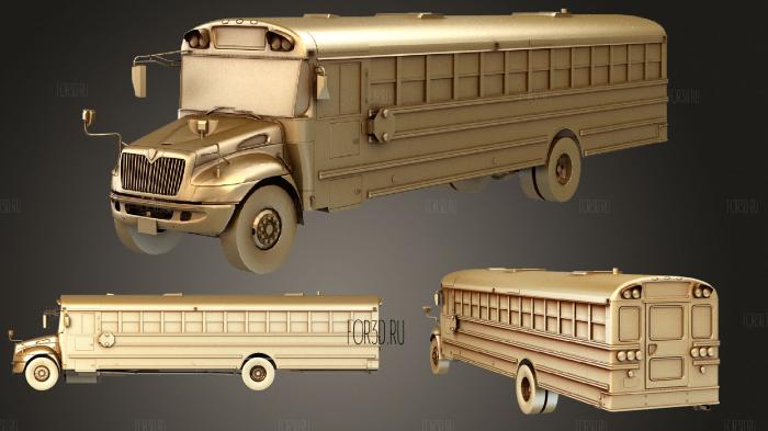 HQ LowPoly IC CE Series Schoolbus 2015 stl model for CNC