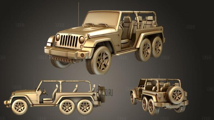 Jeep Wrangler Rubicon 6x6 2016 3d stl модель для ЧПУ