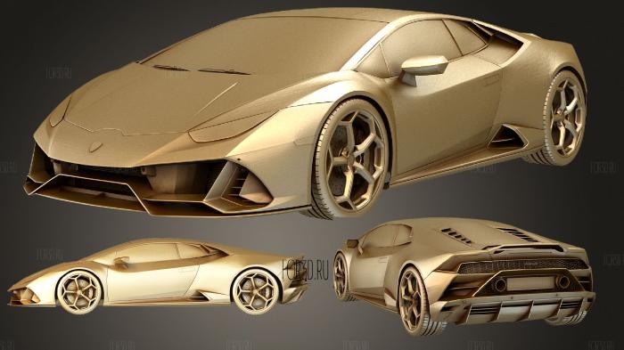 Lamborghini Huracan EVO 2019 3D stl model for CNC