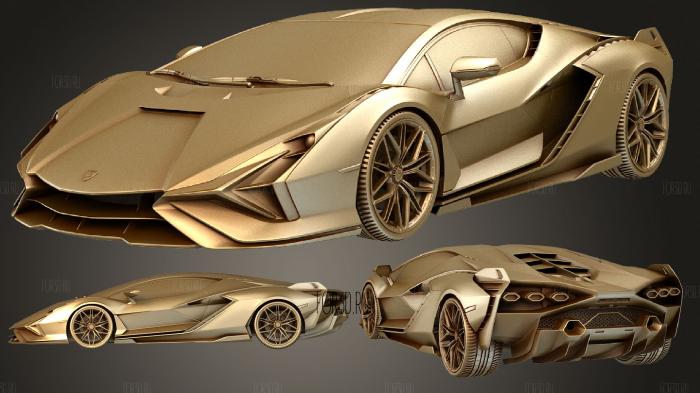Lamborghini Sian HQinterior 2020 stl model for CNC