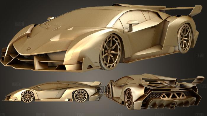 Lamborghini Veneno (LP750 4) HQinterior 2013 stl model for CNC