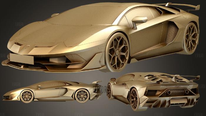 Lamborghini aventador svj 2019 3d stl модель для ЧПУ