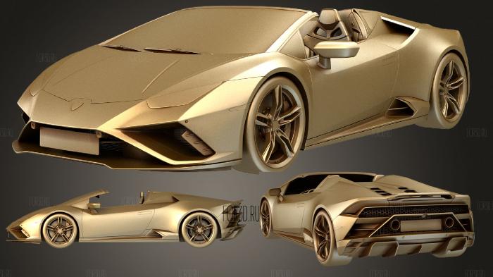 Lamborghini huracan evo rwd spyder 2021 stl model for CNC