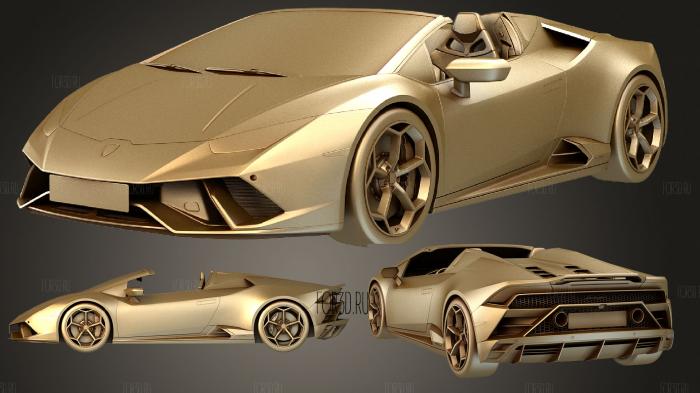 Lamborghini huracan evo spyder 2019 stl model for CNC