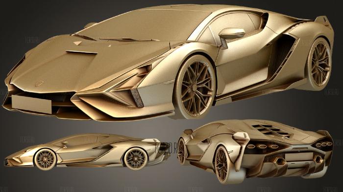 Lamborghini sian 2020 stl model for CNC
